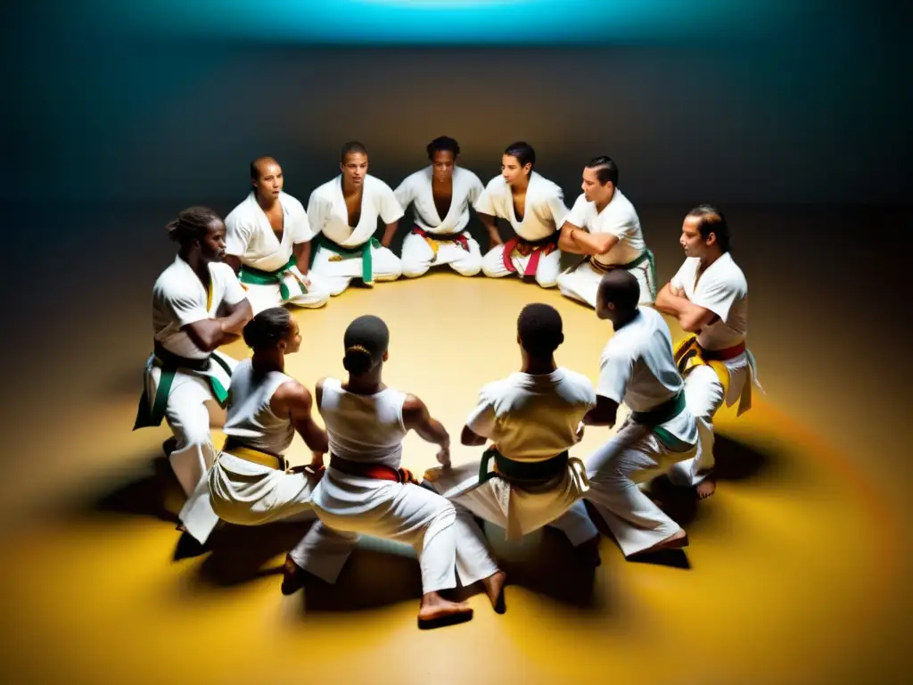 Un emocionante retrato documental de practicantes de Capoeira en una roda, demostrando la historia y la tradición de la Capoeira en Brasil