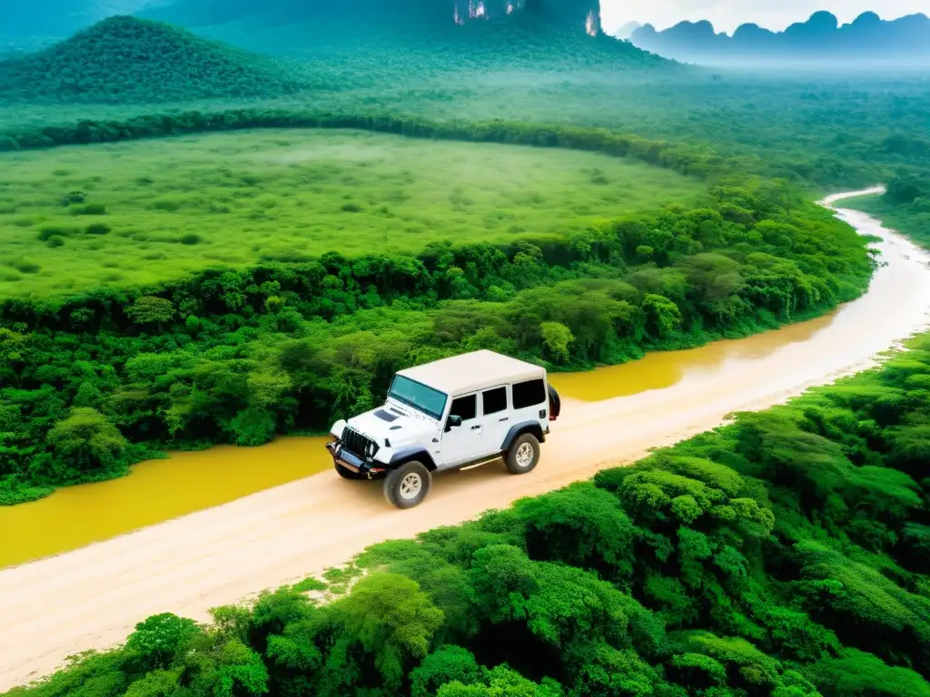 Un emocionante safari en jeep por la exuberante naturaleza de Tailandia, rodeado de fauna salvaje