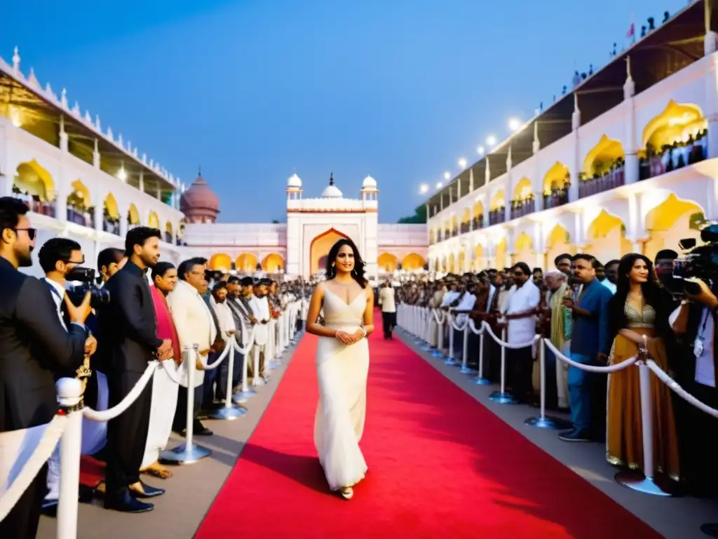 Estrellas del cine indio y premios internacionales desfilan por la vibrante alfombra roja de un bullicioso festival en India, fusionando moda y tradición en un ambiente de celebración y diversidad cultural