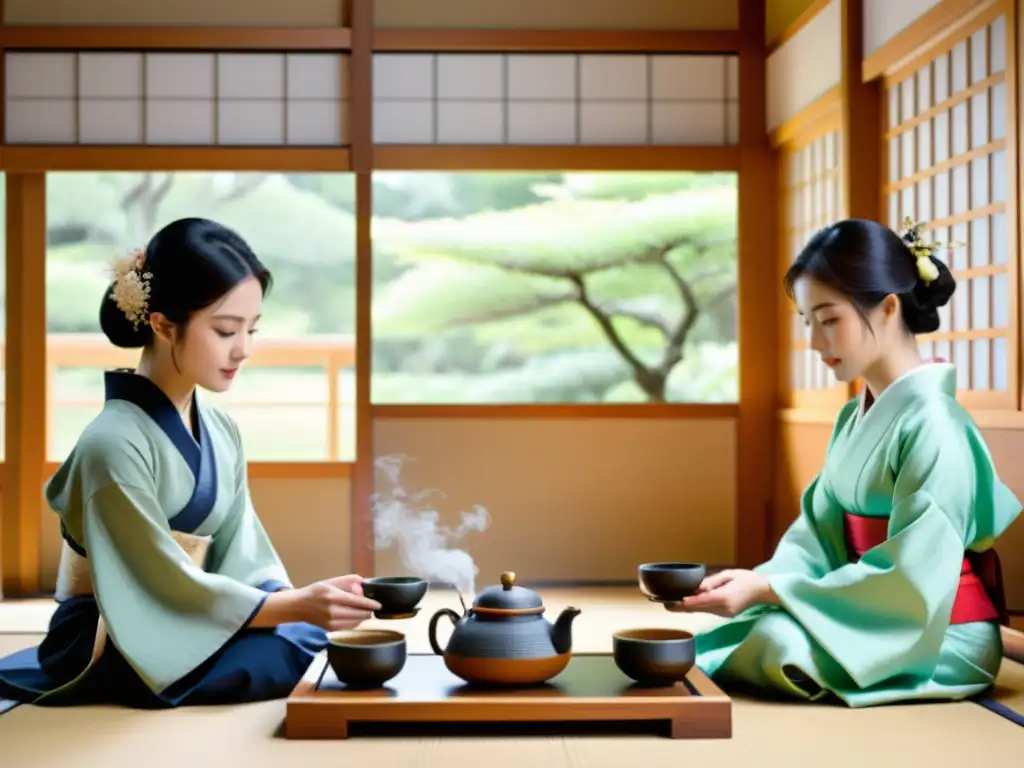 Estudiantes participan en una ceremonia del té en una universidad japonesa, resaltando programas únicos universidades Asia