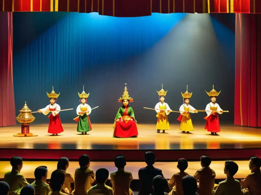 Estudiantes vietnamitas realizan prácticas extracurriculares de water puppetry, cautivando a la audiencia con escenas de folklore vietnamita