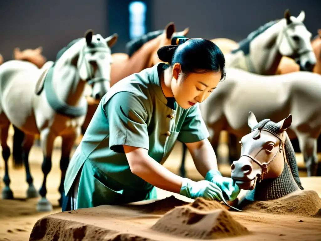 Expertos restauran con cuidado guerreros de terracota de la dinastía Qin, mostrando la dedicación al legado terracota dinastía Qin