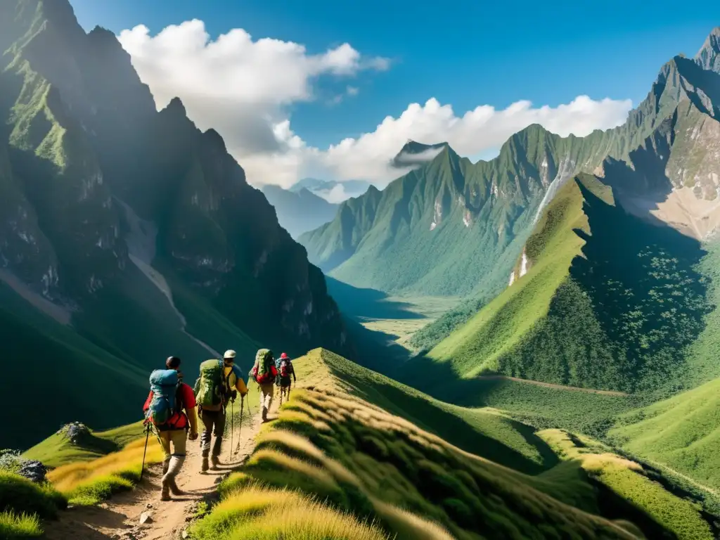 Exploradores en ruta alternativa para explorador asiático, desafiando la naturaleza salvaje de Asia Central