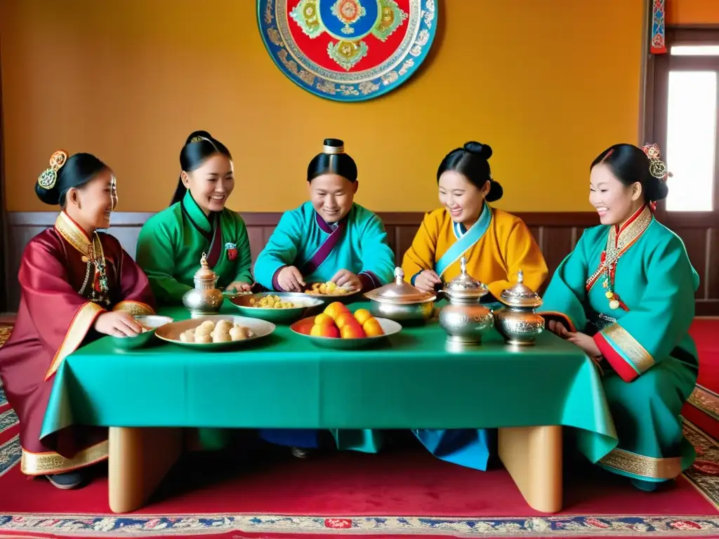 Una familia mongola celebra los rituales ancestrales del Tsagaan Sar, ofreciendo botellas de rapé con respeto y buenos deseos para el nuevo año