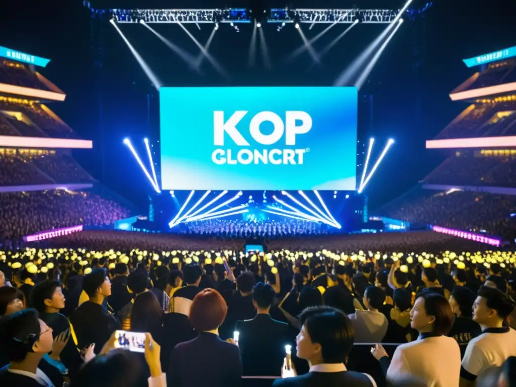 Fans emocionados con light sticks en concierto de KPop, resalta la influencia de los KDramas en el KPop