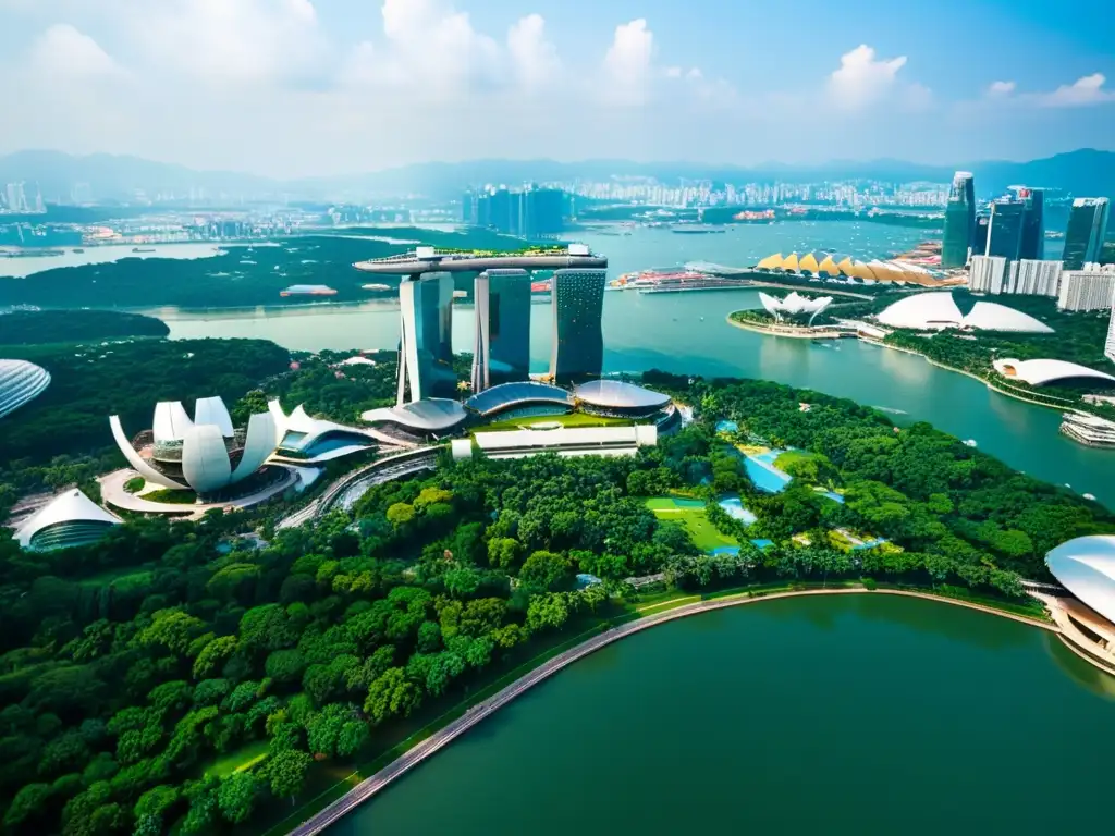 Singapur: transformación a gigante tecnológico con skyline futurista y naturaleza urbana