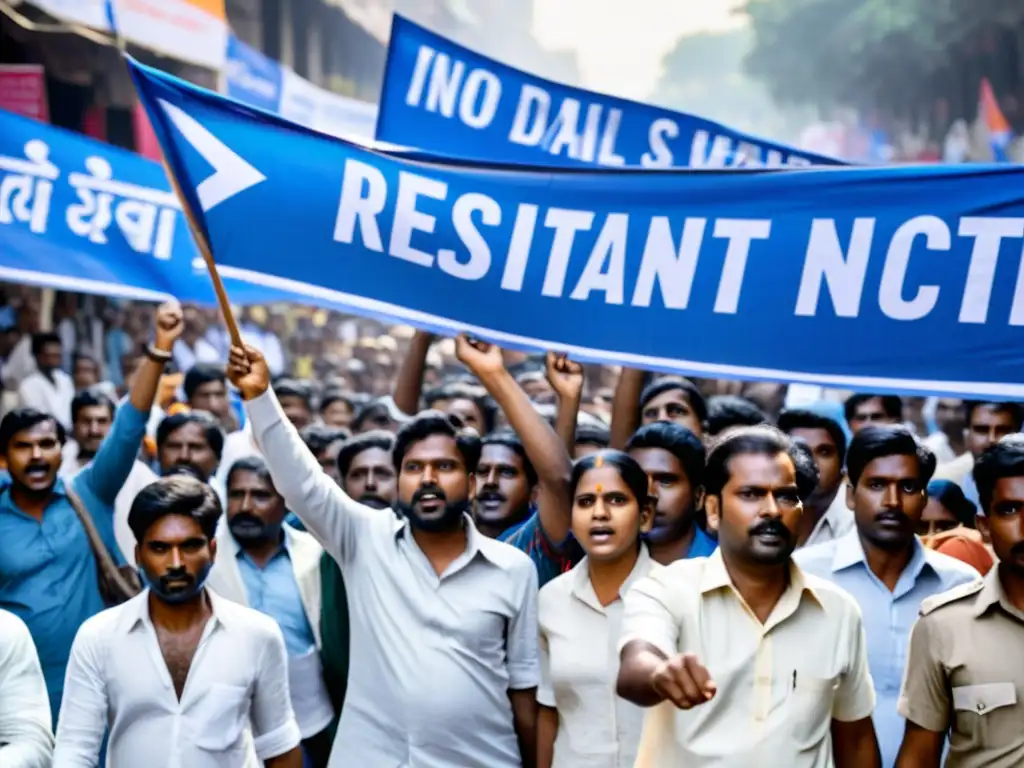 Grupo de activistas Dalit marchando en la India, exigiendo cambio social y político