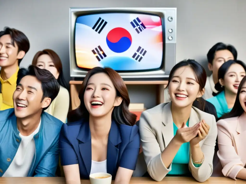 Un grupo diverso de fans internacionales está emocionado viendo un drama coreano