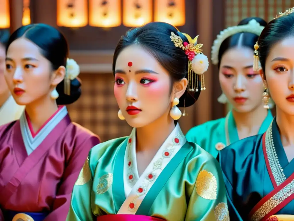 Un grupo diverso observa con fascinación un ritual de belleza coreano