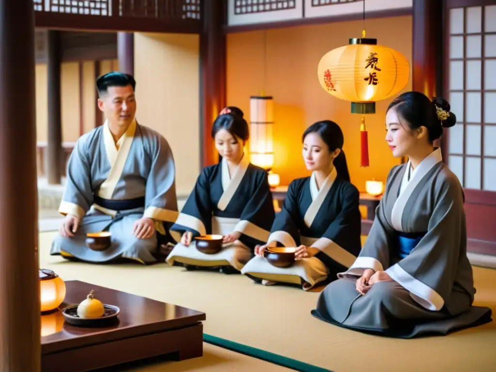 Un grupo de estudiantes de MBA en China participa en una ceremonia del té, inmersos en la cultura china