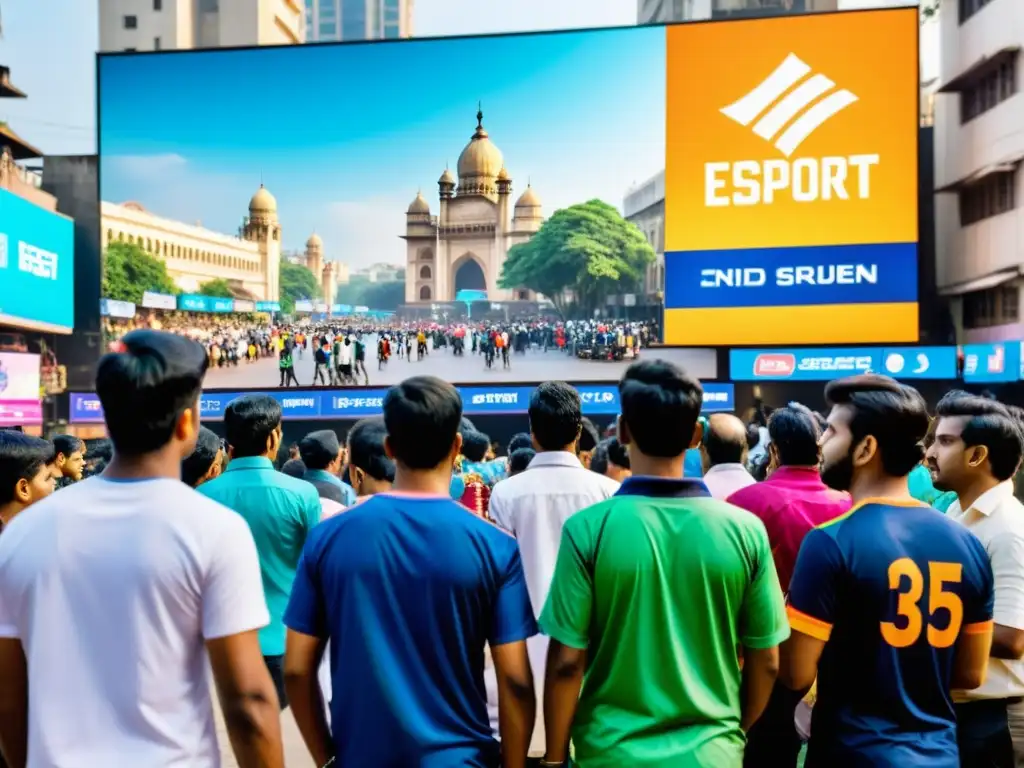 Grupo de jóvenes gamers compiten en un torneo de eSports en las bulliciosas calles de Mumbai, India