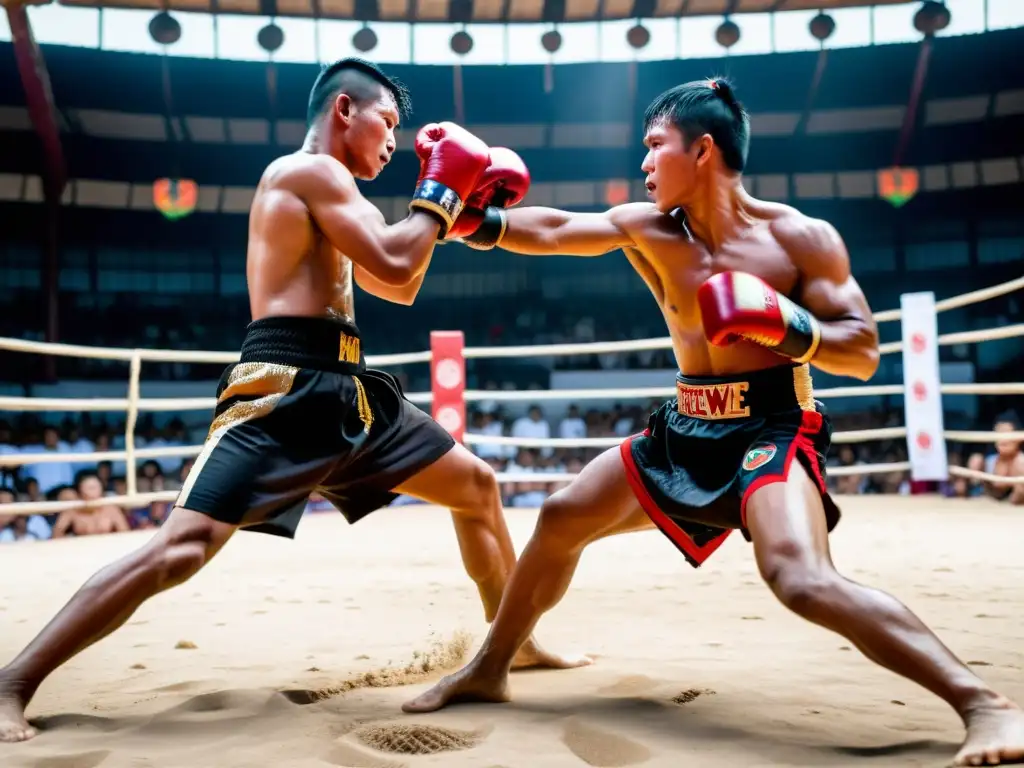 Grupo de luchadores Lethwei en intensa pelea, exhibiendo el antiguo arte marcial tradicional Lethwei en Myanmar