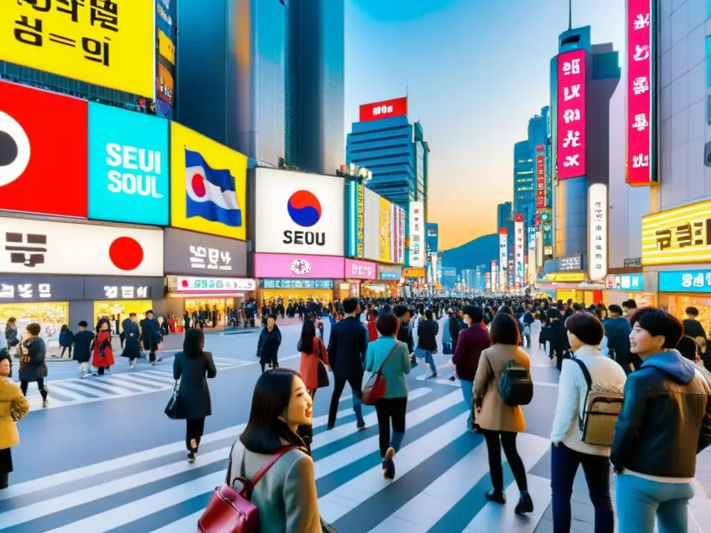 Recorrido por Locaciones de K-Dramas en Seúl Un grupo de turistas entusiasmados recorren las locaciones de series asiáticas en Seúl, impactando el turismo con su influencia en redes sociales