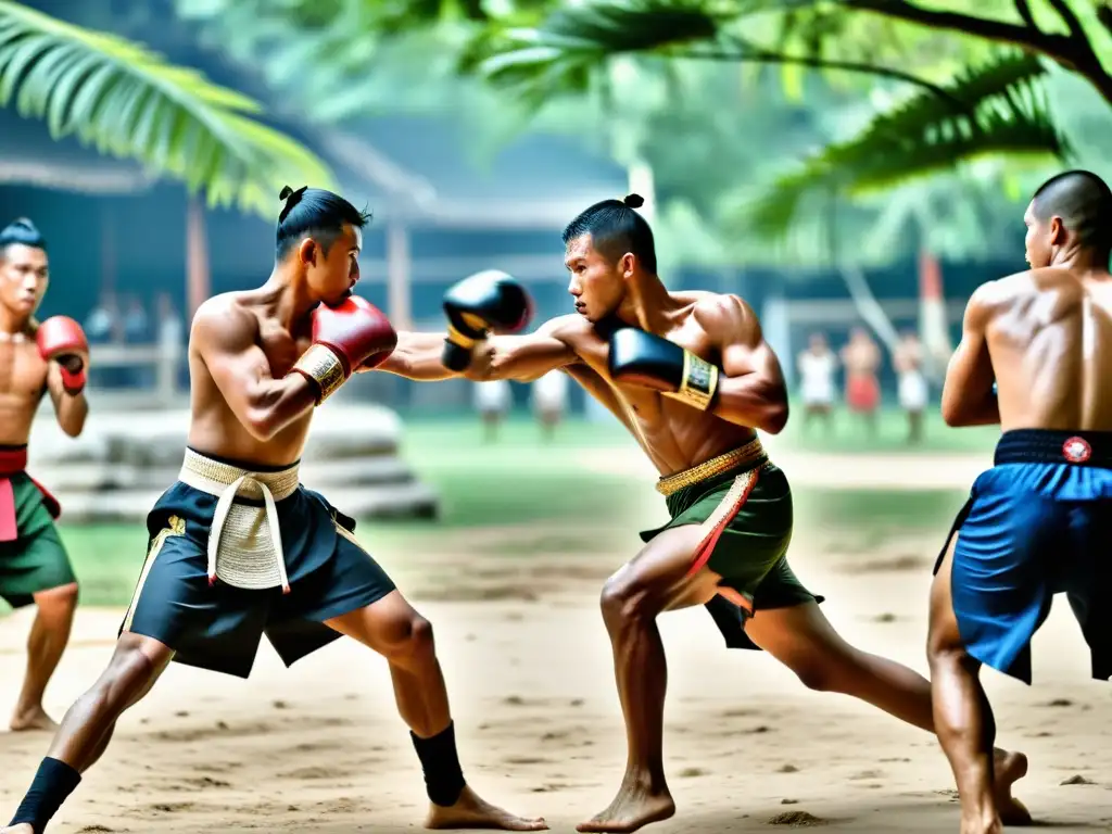 Guerreros tailandeses practican Muay Boran en la selva