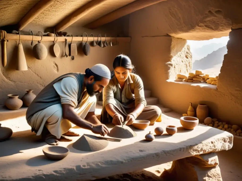 Hábiles artesanos crean herramientas en taller antiguo del Valle del Indo, mostrando innovación y precisión