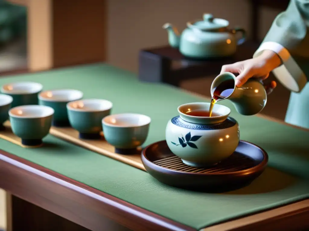 Una hermosa ceremonia del té coreano tradicional, llena de gracia y tranquilidad