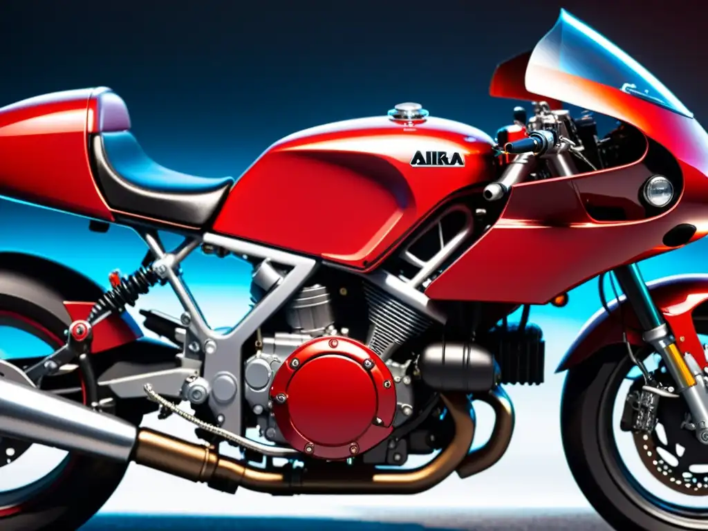 El icónico y futurista impacto de la motocicleta roja de Akira, con un toque de rebelión y avance tecnológico