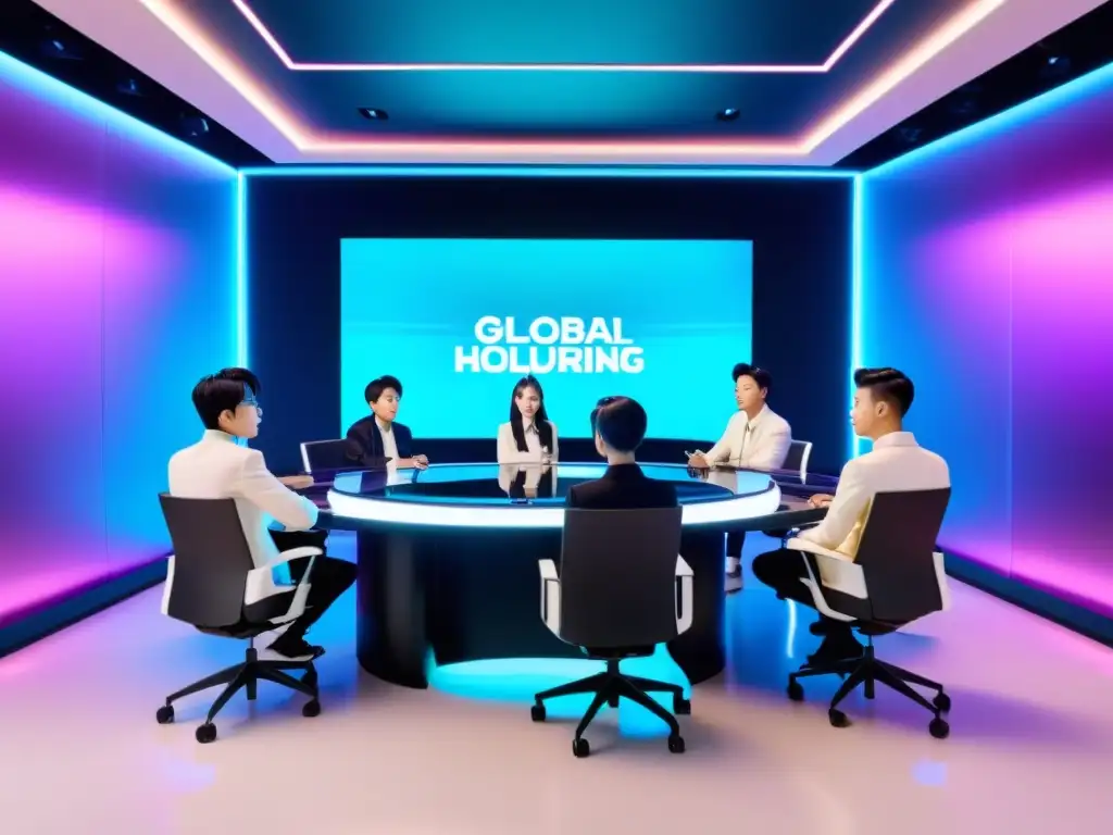 Idols de KPop y expertos en marketing global discuten estrategias en estudio de grabación futurista