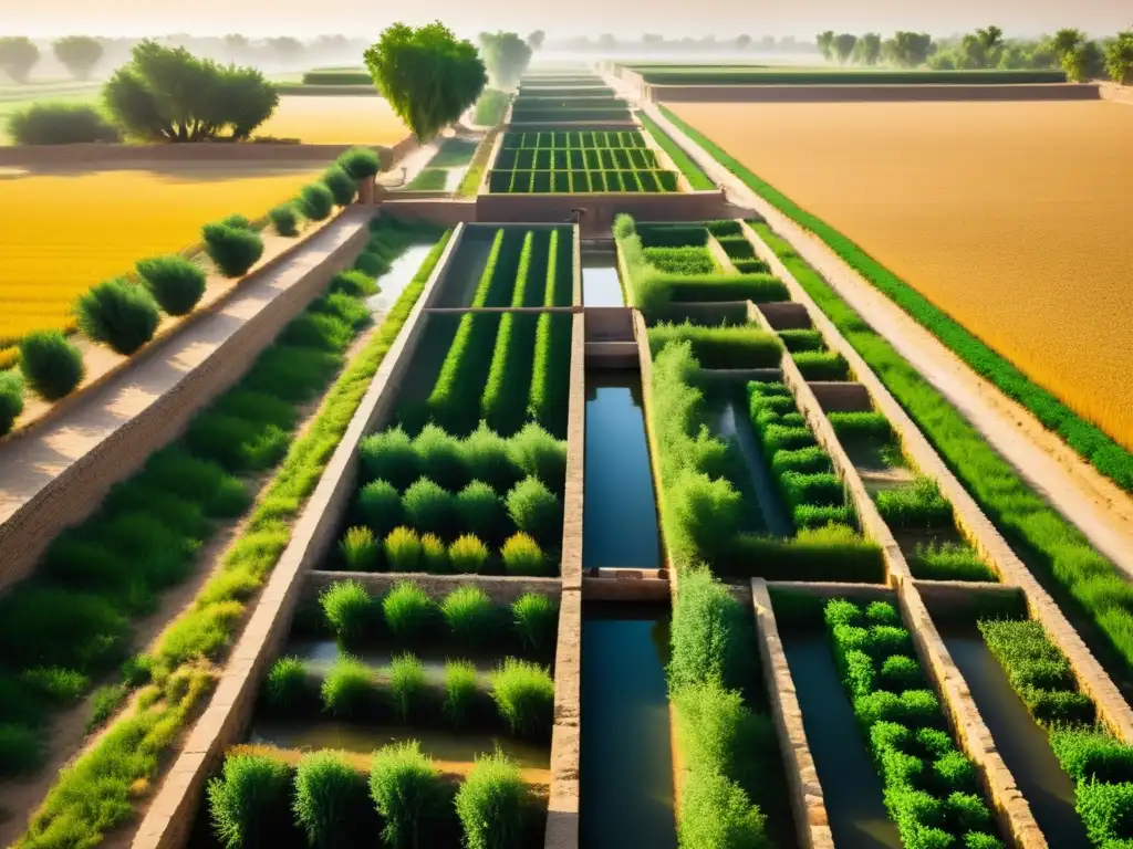 Imagen de la antigua red de riego en el exuberante Valle del Indo, reflejando la agricultura ancestral en la región