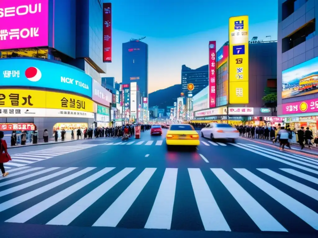 Una imagen documental de las bulliciosas calles de Seúl, Corea del Sur