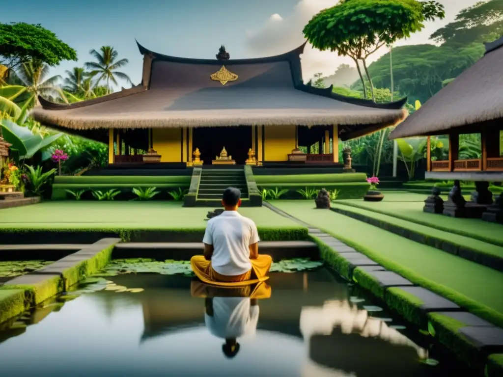 Una imagen documental en alta resolución de un apacible pueblo balinés durante el Día del Silencio en Bali