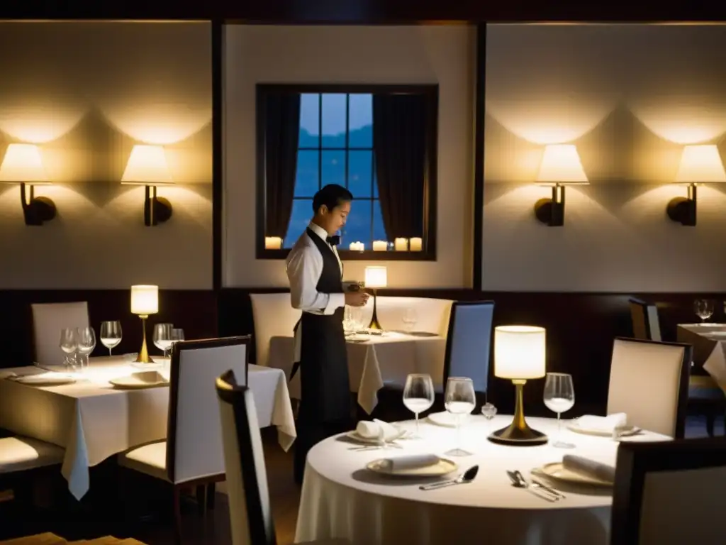 La imagen muestra la elegancia de una experiencia cenar en un Restaurante Estrella Michelin en Asia, con un ambiente sofisticado y exclusivo