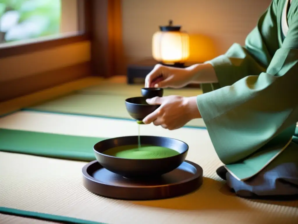 Imagen de una hermosa ceremonia del té, expresión cultural japonesa llena de serenidad y belleza atemporal