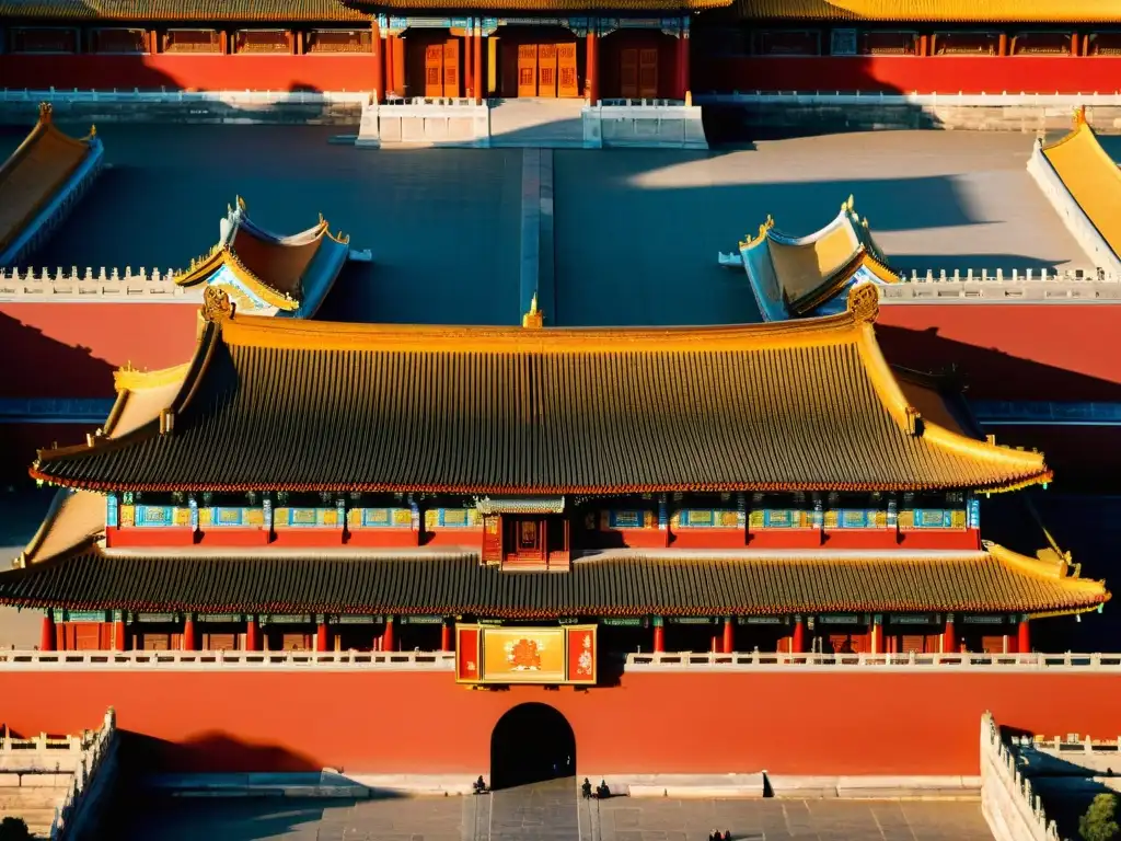 Imagen impresionante de la Ciudad Prohibida en Beijing, China, destacando la majestuosa Sala de la Suprema Armonía y la influencia de Kublai Khan en la cultura china