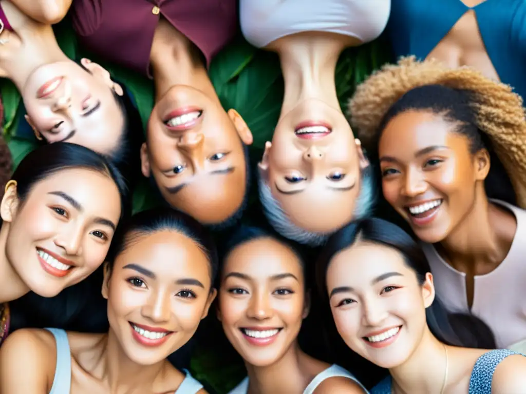 Una imagen de alta resolución muestra a un grupo diverso de asiáticos sonrientes, celebrando su belleza única