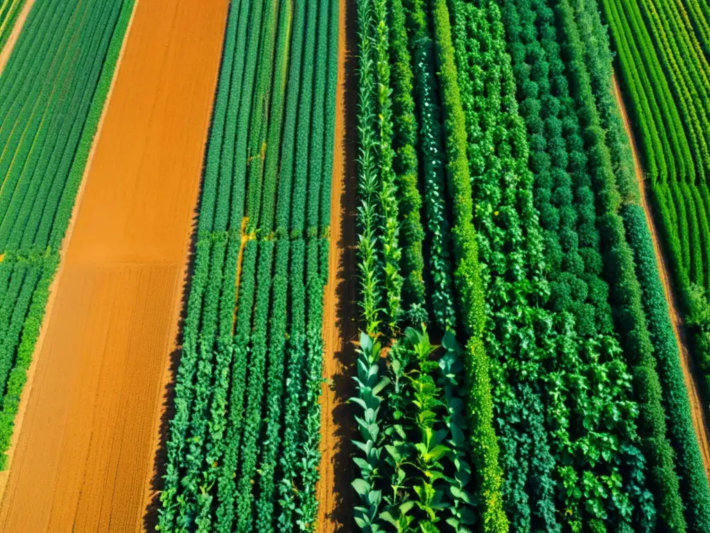 Una imagen vibrante de un campo agrícola histórico con cultivos rotativos, destacando la sabiduría ancestral de la rotación de cultivos