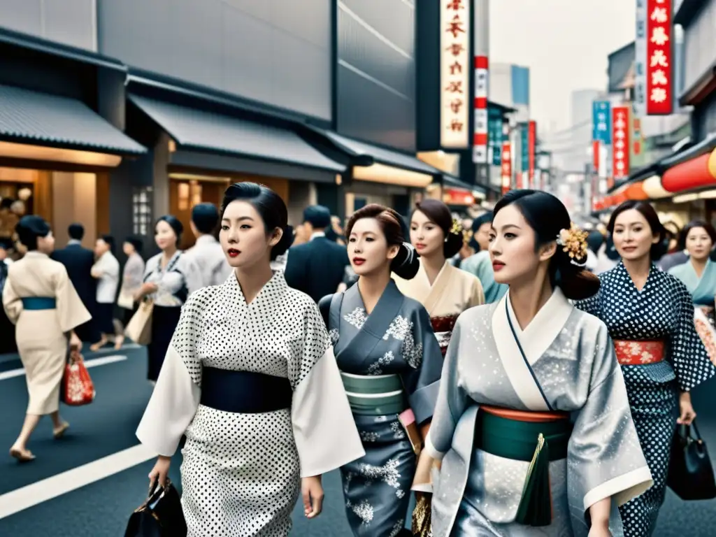 Una impactante fotografía en blanco y negro de una bulliciosa calle en Tokio