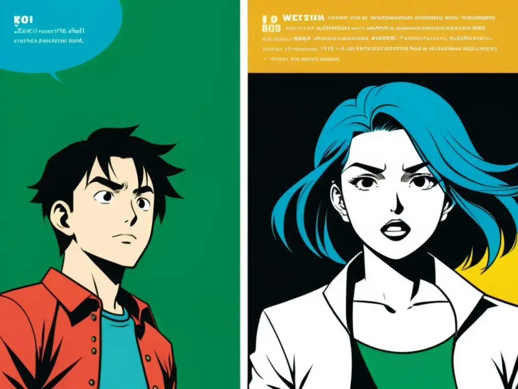 Una impactante comparación visual del uso del espacio y pausa en el manga y los cómics occidentales, con paneles detallados y contrastantes