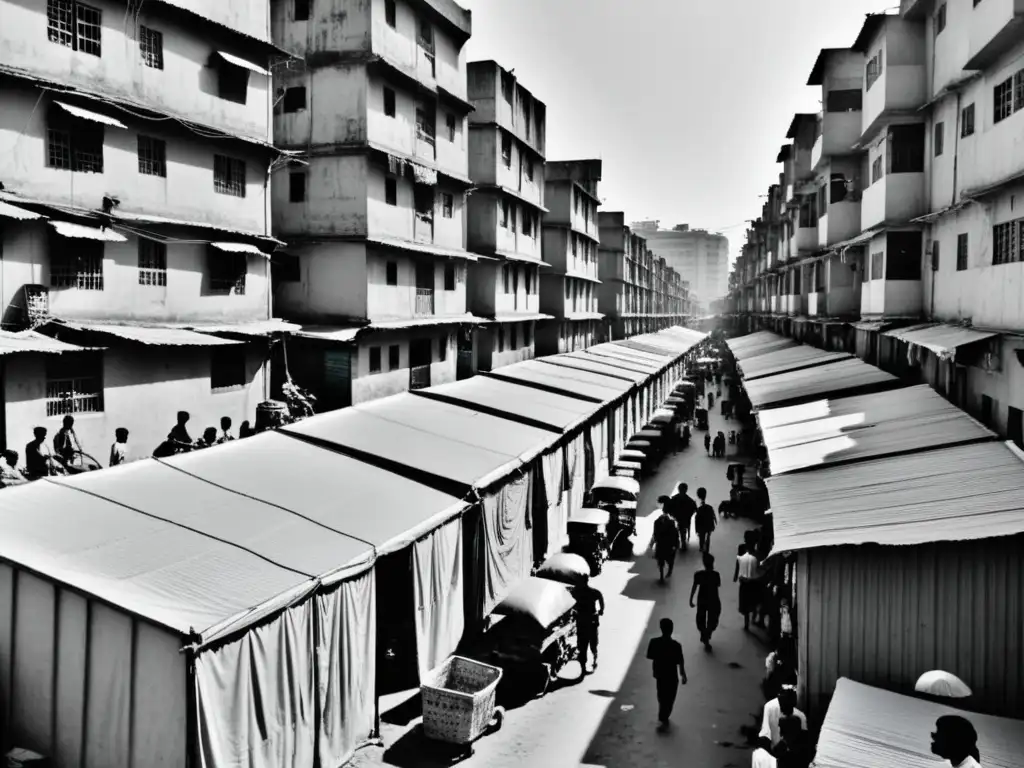 Una impactante imagen en blanco y negro muestra la desigualdad entre barrios pobres y modernos en India