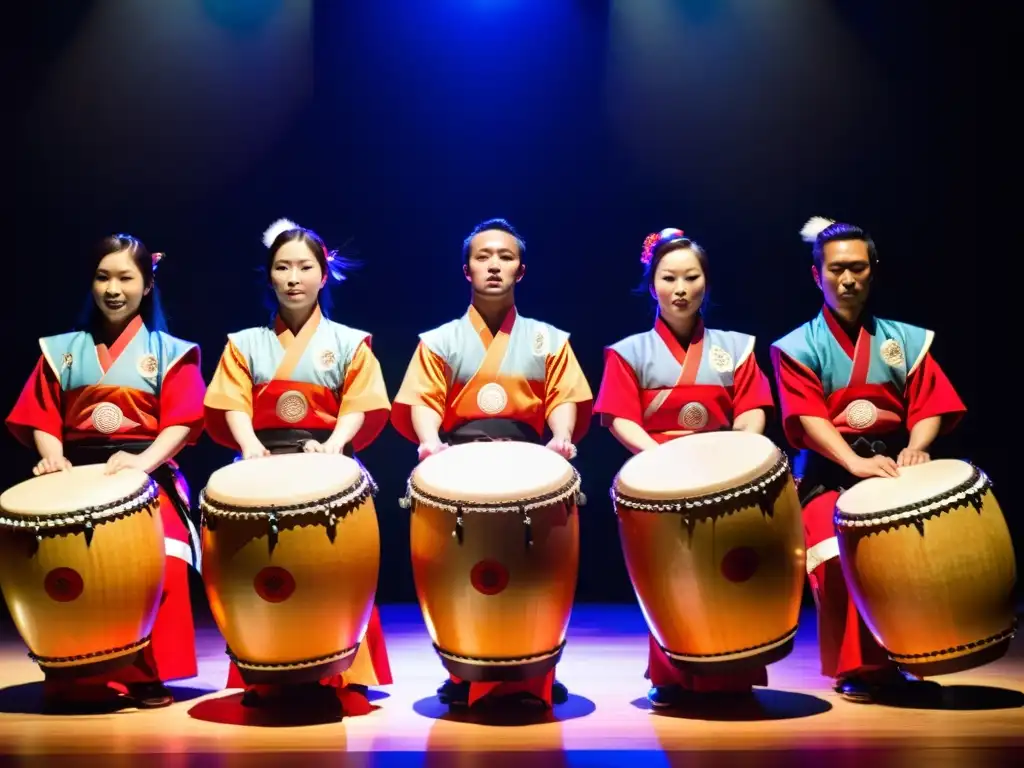 Impacto cultural: Intensidad y pasión en la percusión japonesa de taiko bajo las luces del escenario