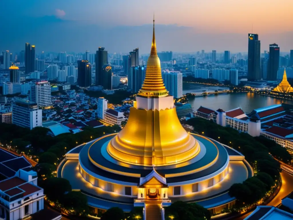 Imponente Lebua at State Tower en Bangkok, reflejando lujo y opulencia