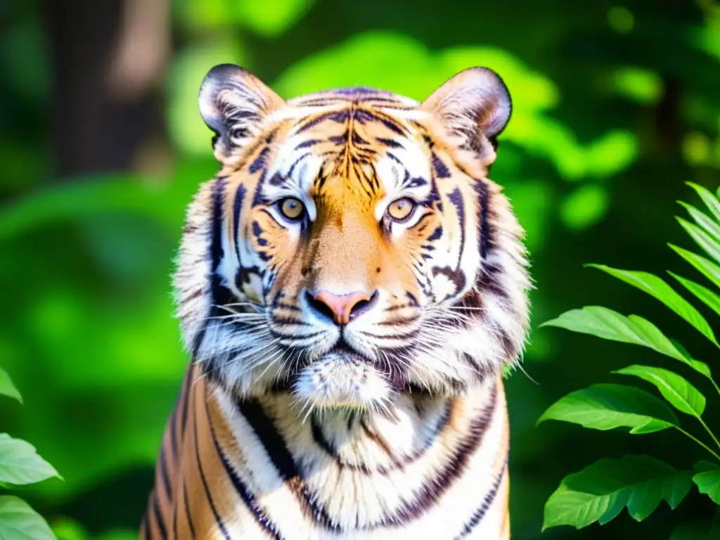 Imponente tigre en la selva, su mirada transmite poder y energía contenida