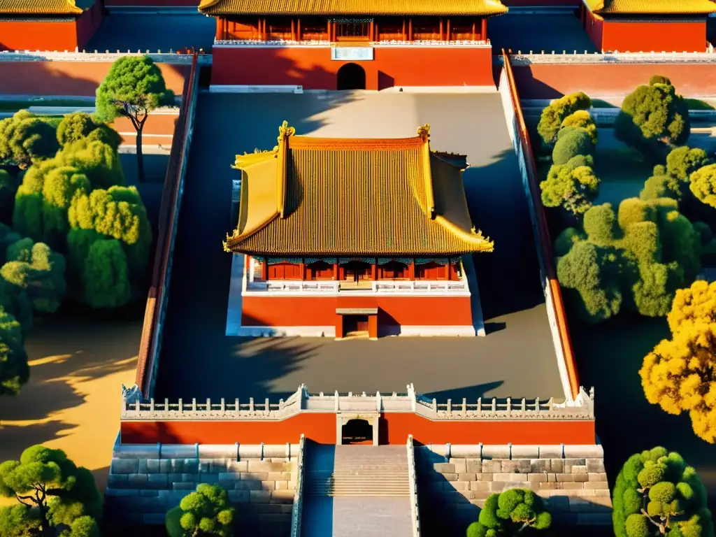 Imponente vista de la Ciudad Prohibida en la China Ming, reflejando la visión del Emperador Yongle