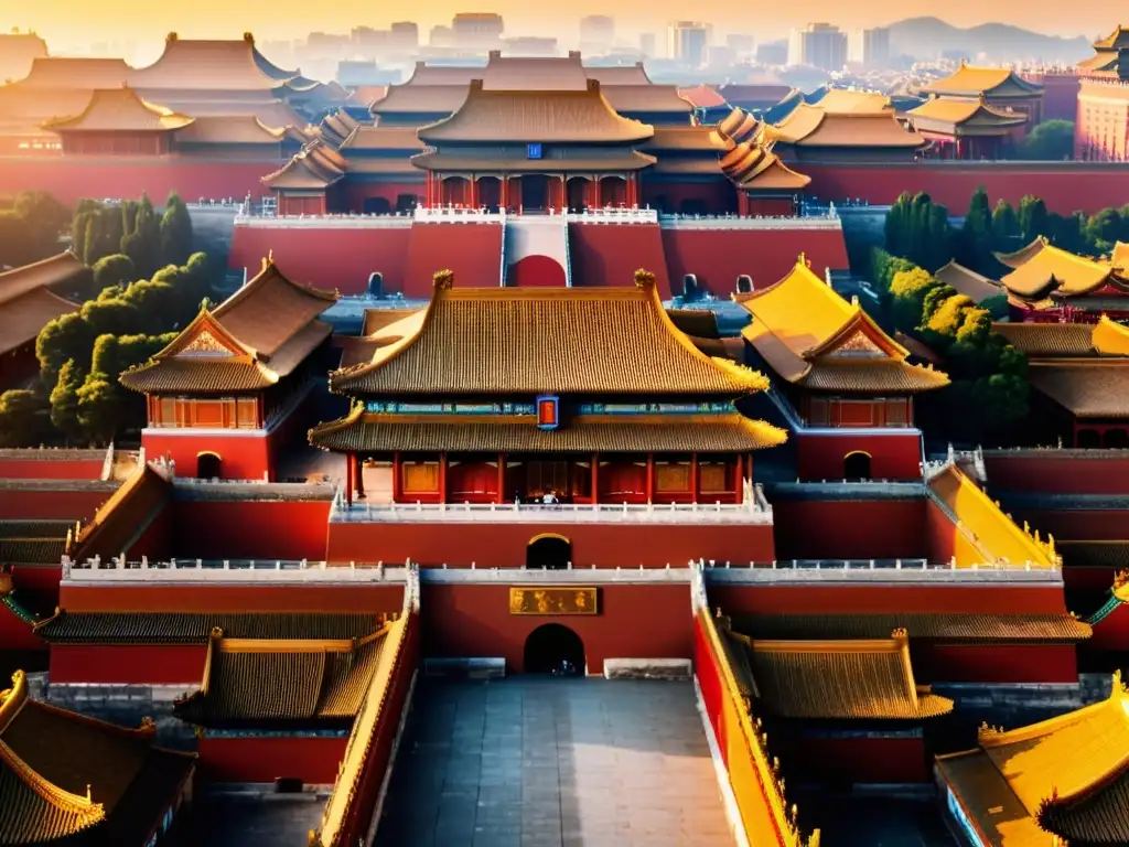 Una impresionante imagen detallada en 8k de la majestuosa Ciudad Prohibida en Beijing, China