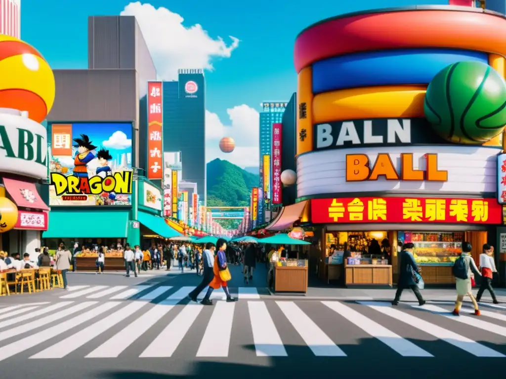 Influencia de Dragon Ball en cultura asiática: Comparativa entre calles de Tokio y Nueva York, destacando el impacto global de la serie