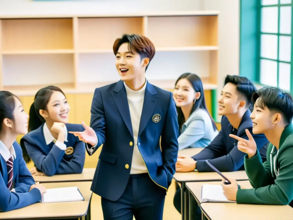 Influencia positiva de los Idols del KPop en la Juventud: interacción apasionada entre los ídolos y estudiantes en el aula