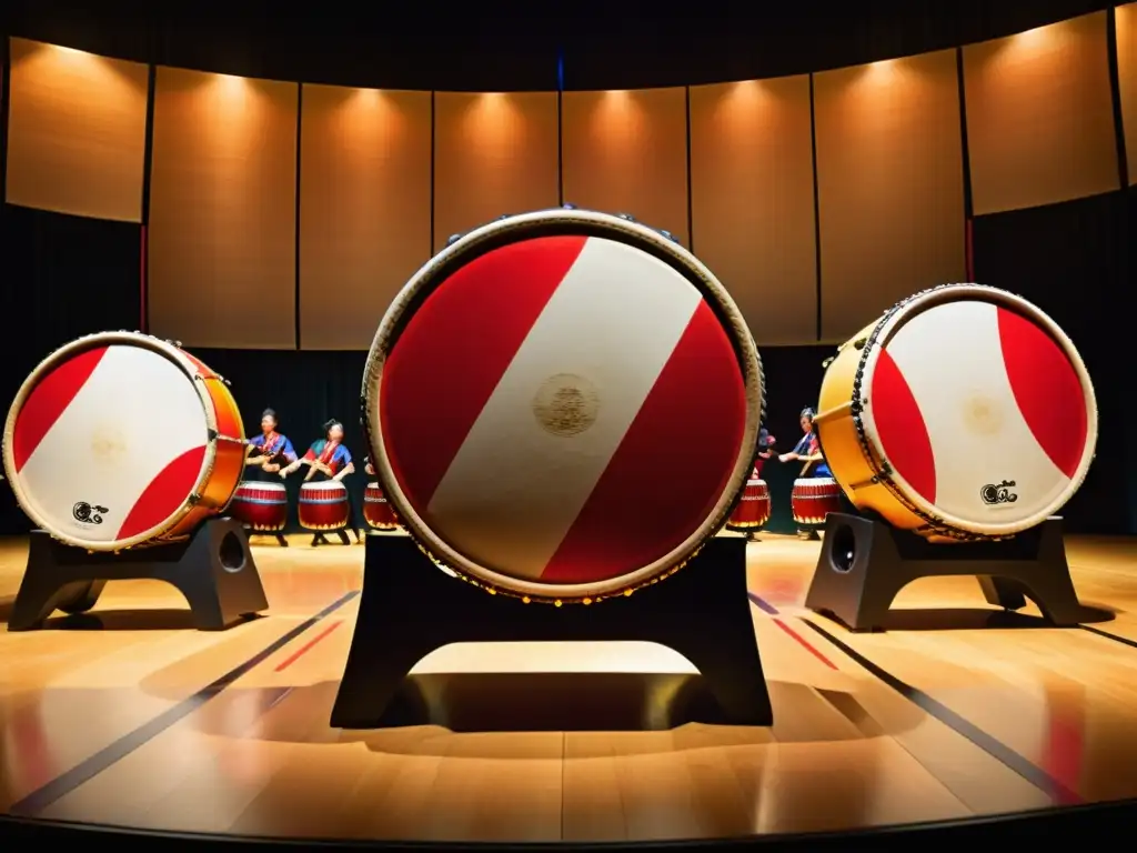 Intensa actuación de taiko japonés, destacando la pasión y precisión de los músicos