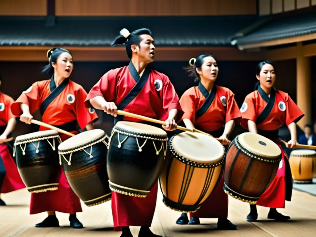 Intenso espectáculo de tambores taiko con energía y pasión