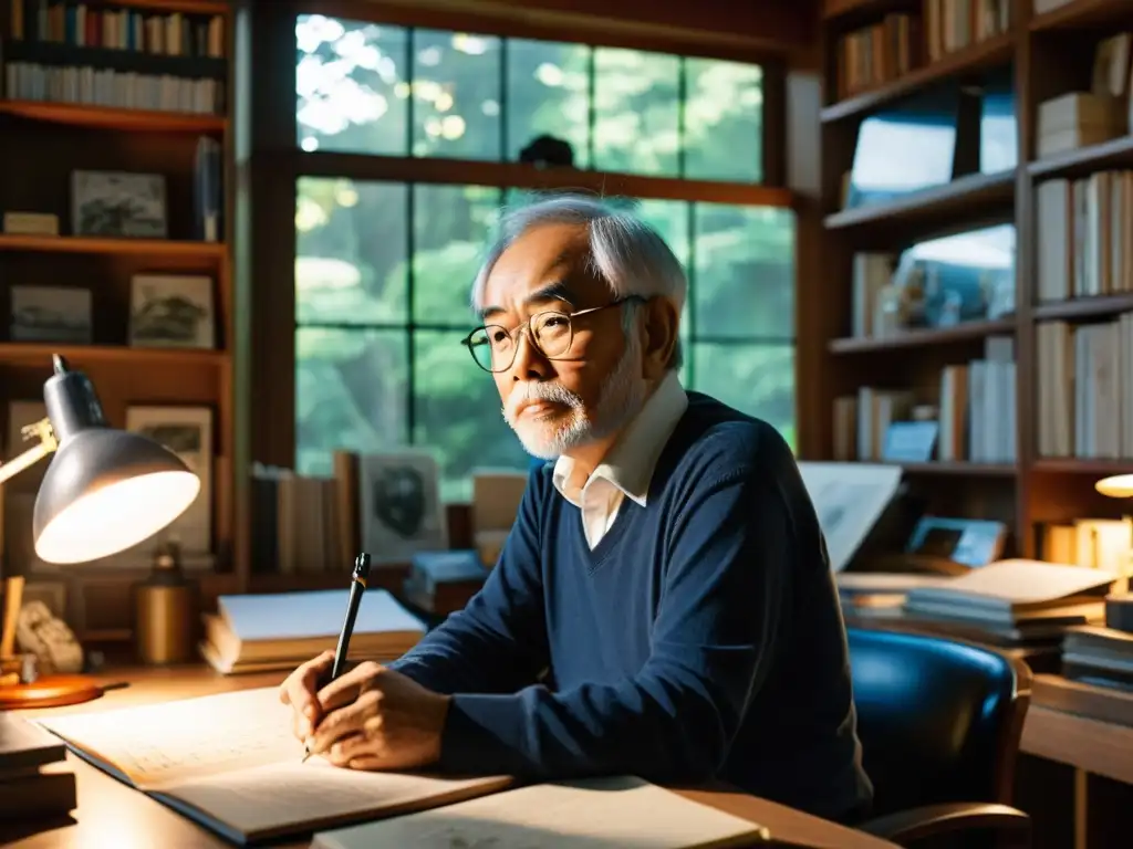 El legendario Hayao Miyazaki en su estudio, inmerso en su legado en animación