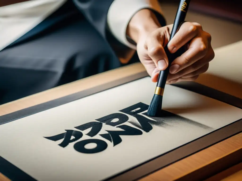 Un maestro de caligrafía japonesa crea caracteres con precisión, mostrando la filosofía detrás de la caligrafía japonesa