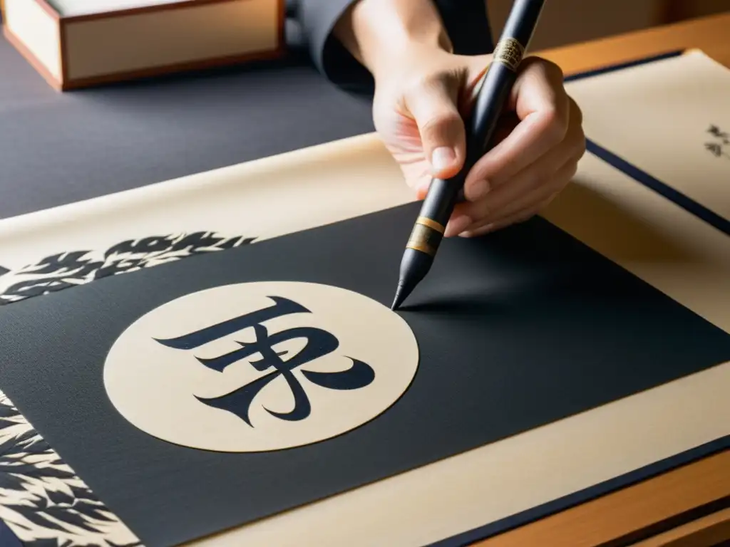 Un maestro calígrafo japonés crea caracteres en papel washi, destacando la importancia cultural de la caligrafía japonesa