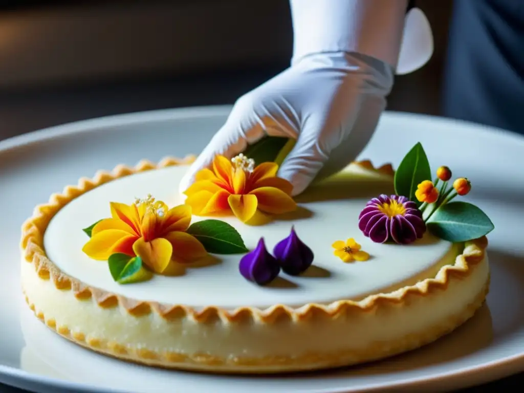 Un maestro pastelero crea con destreza postres asiáticos en una imagen detallada