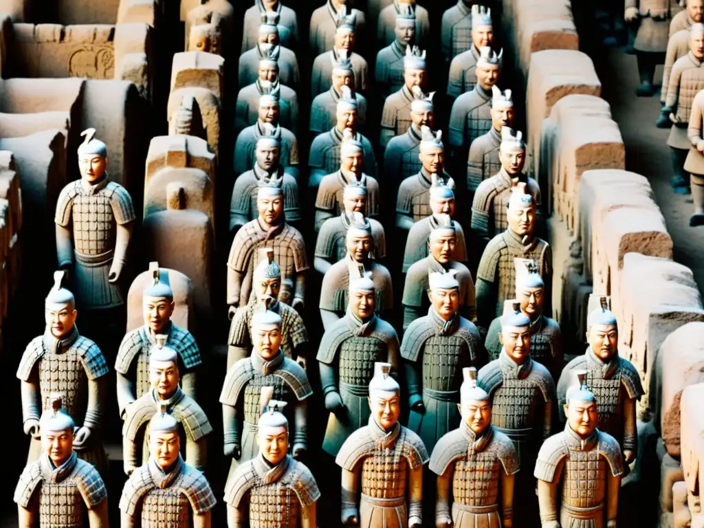 La majestuosa y detallada legado terracota dinastía Qin cobra vida en esta imagen de alta resolución