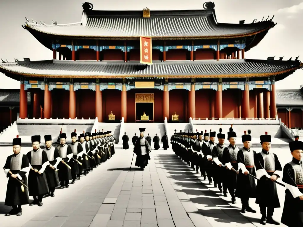 Captura la majestuosidad del palacio imperial de la dinastía Yuan, fusionando influencias mongolas en estructuras poder y arquitectura detallada