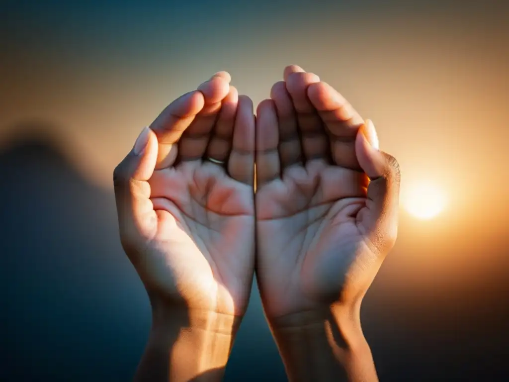 Manos formando mudras, con gestos delicados que representan significado en la meditación