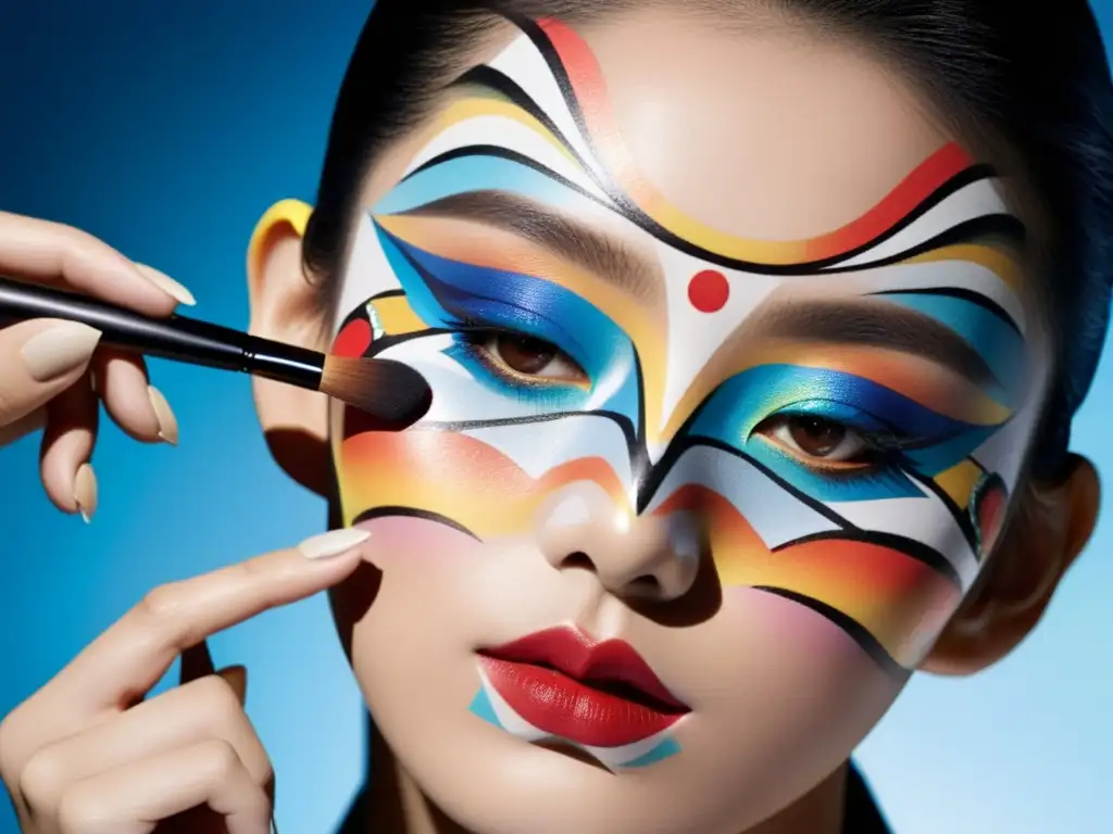Maquillaje japonés: arte y precisión en los ojos Maquilladora japonesa aplica técnicas vanguardistas de maquillaje con precisión en ojos de modelo